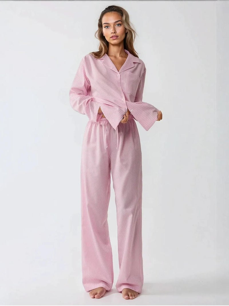 Ensemble pyjama en coton rayé hiccup Rose - Kiabi