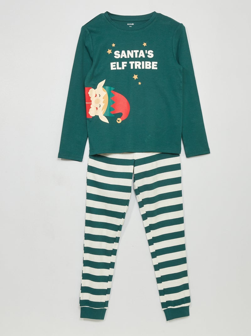Ensemble pyjama en coton Vert foncé - Kiabi
