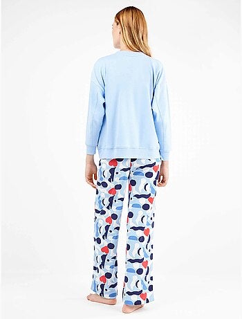 Ensemble pyjama en interlock à motifs coeurs