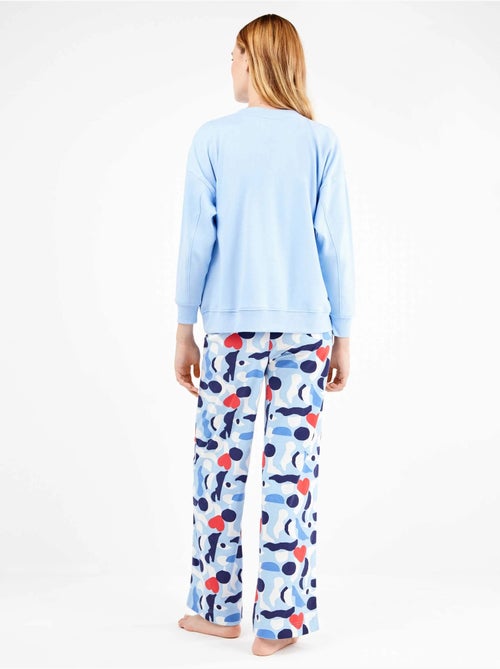 Ensemble pyjama en interlock à motifs coeurs - Kiabi