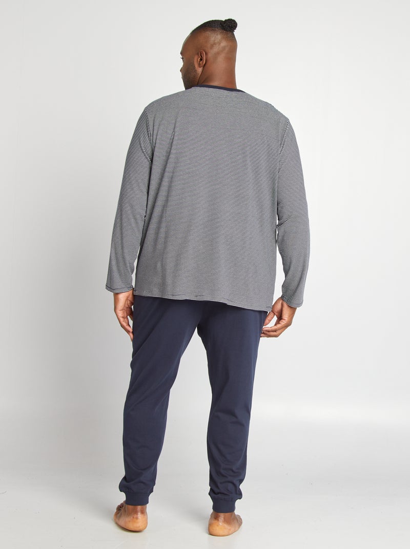 Ensemble pyjama en jersey - 2 pièces Bleu - Kiabi