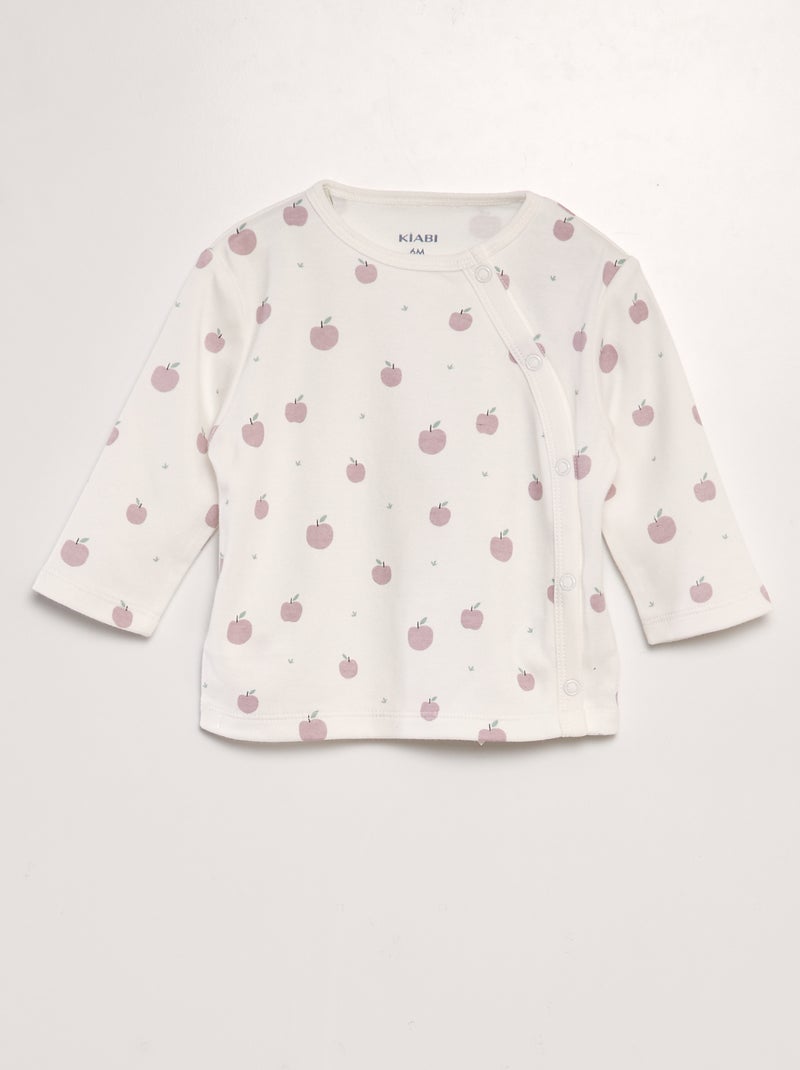 Ensemble pyjama en jersey Blanc/rose - Kiabi