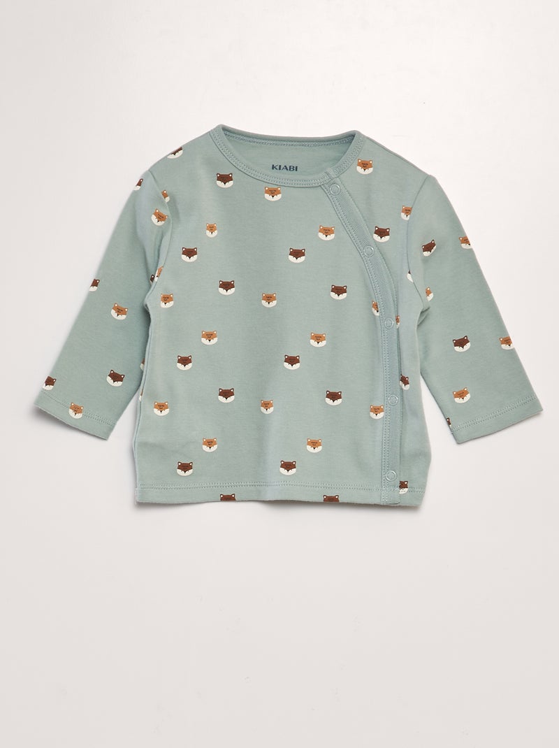 Ensemble pyjama en jersey Vert/beige - Kiabi
