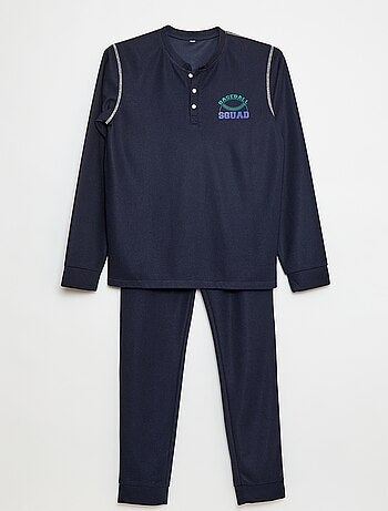 Ensemble pyjama en maille gaufrée Baseball - 2 pièces
