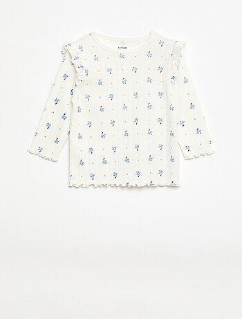 Ensemble pyjama en maille pointelle - 2 pièces