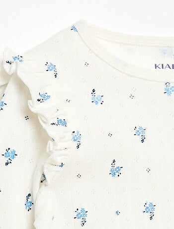 Ensemble pyjama en maille pointelle - 2 pièces