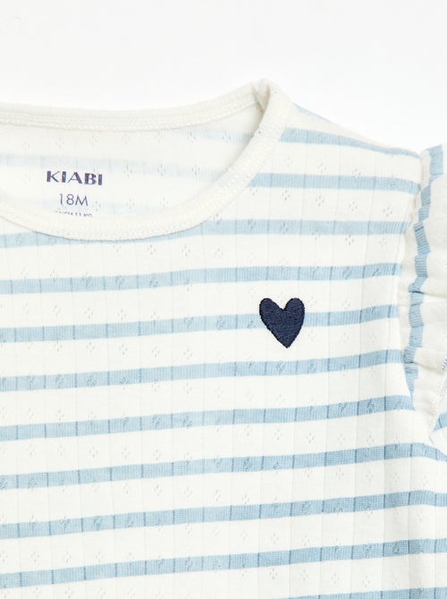 Ensemble pyjama en maille pointelle - 2 pièces - Kiabi