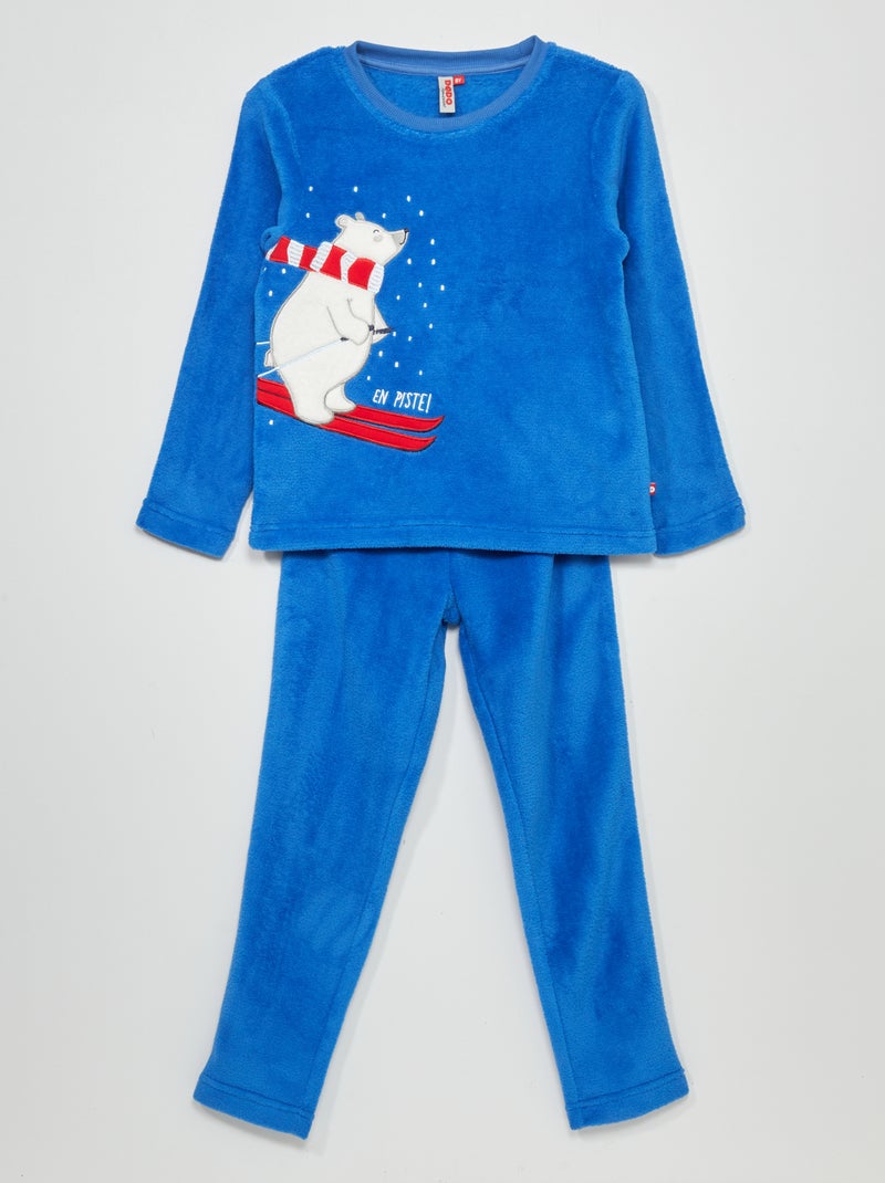 Ensemble pyjama en maille polaire  - 2 pièces Bleu - Kiabi