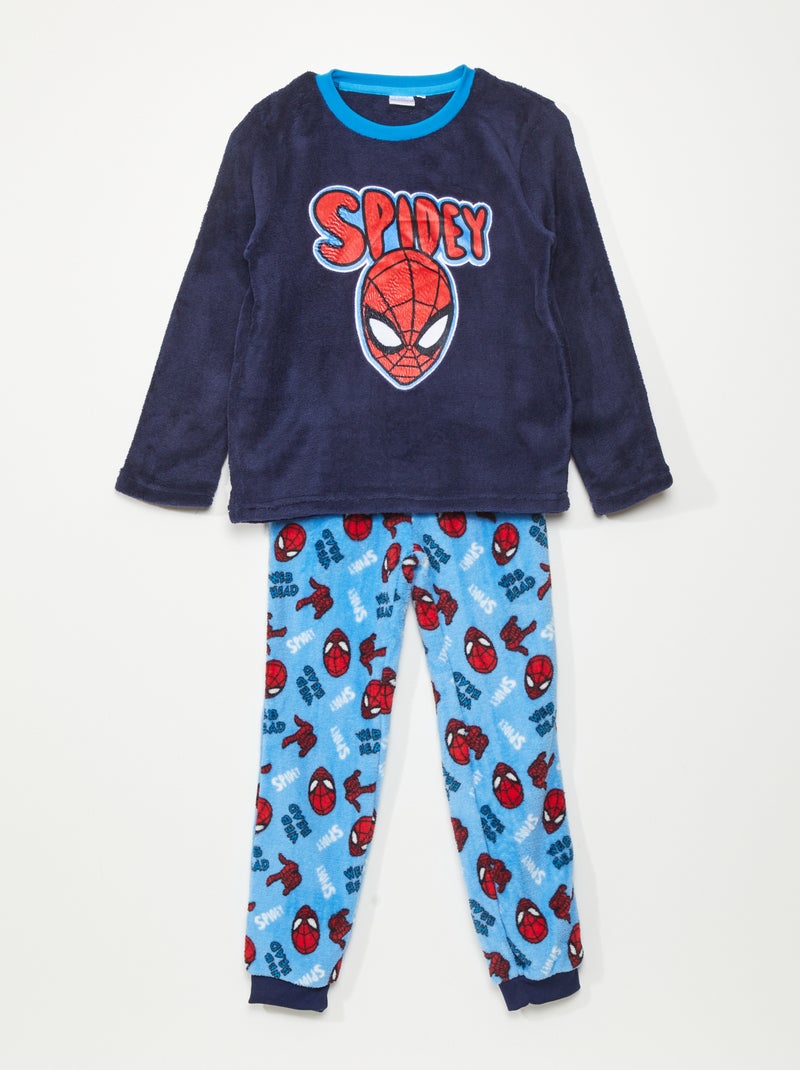 Ensemble pyjama en polaire 'Spider-Man' - 2 pièces bleu/rouge - Kiabi