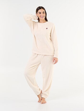 Ensemble pyjama en polaire t-shirt + pantalon - 2 pièces