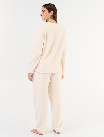 Ensemble pyjama en polaire t-shirt + pantalon - 2 pièces
