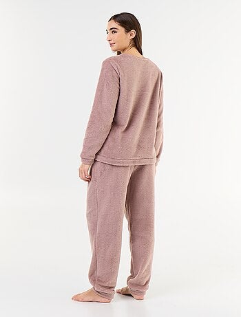 Ensemble pyjama en polaire t-shirt + pantalon - 2 pièces