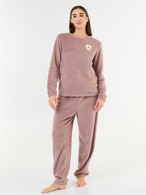 Ensemble pyjama en polaire t-shirt + pantalon - 2 pièces - Kiabi