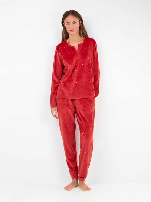 Ensemble pyjama en tissu polaire élastique - Kiabi Ensemble pyjama en tissu polaire élastique - Kiabi