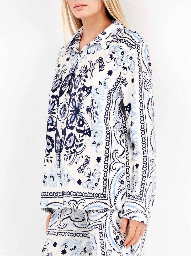 Ensemble pyjama en tissu polaire élastique paisley Multicolore - Kiabi