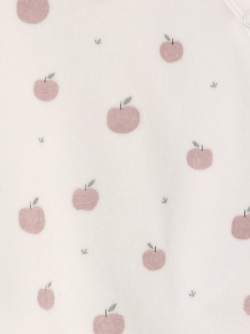 Ensemble pyjama en velours Blanc/rose - Kiabi