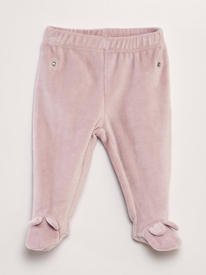 Ensemble pyjama en velours Blanc/rose - Kiabi