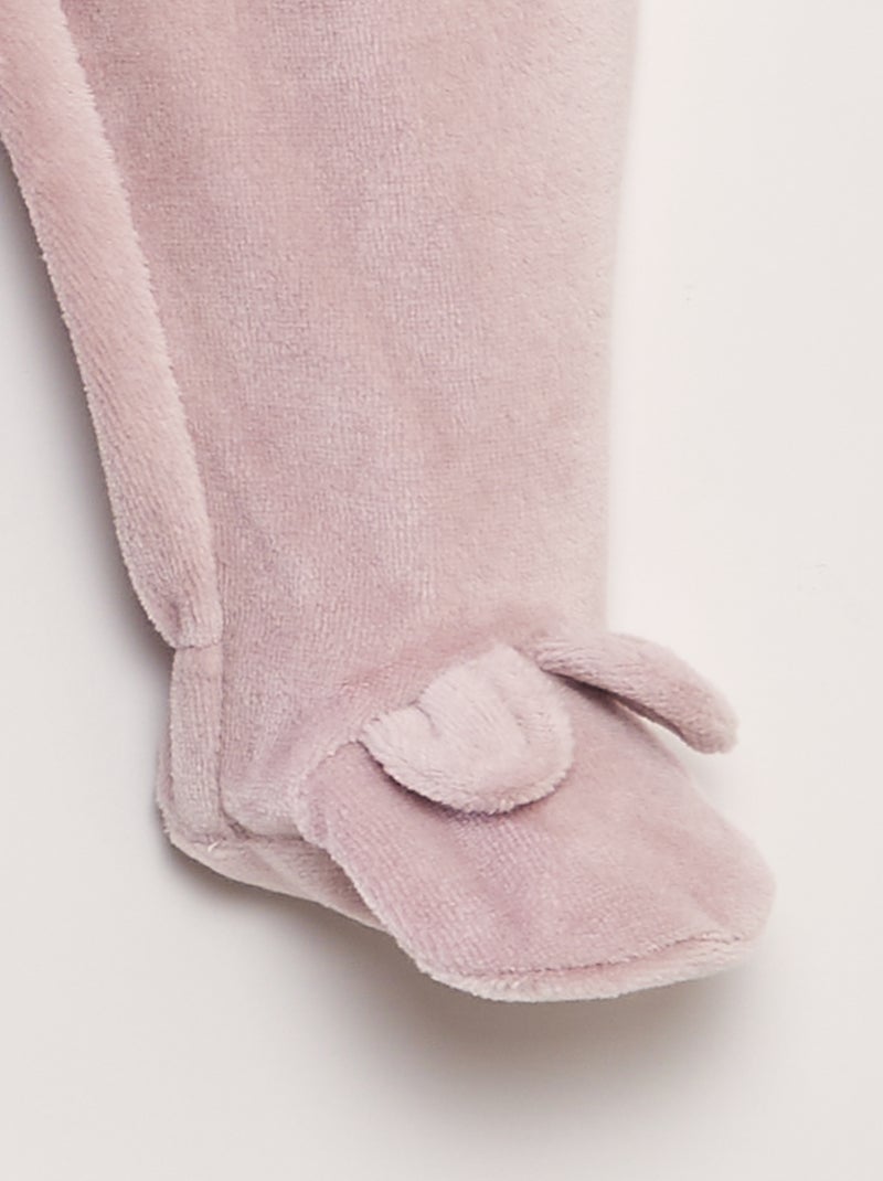 Ensemble pyjama en velours Blanc/rose - Kiabi