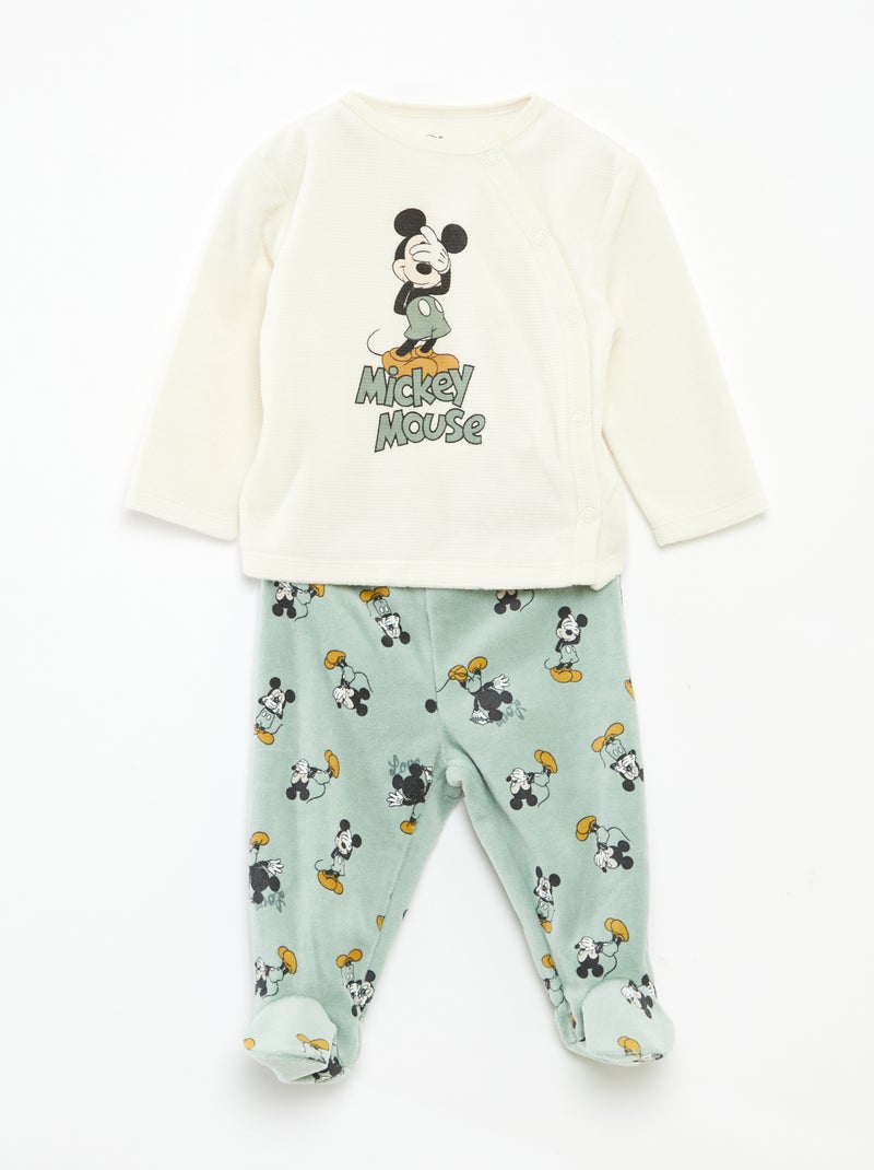 Ensemble pyjama en velours 'Disney' haut + pantalon - 2 pièces Vert - Kiabi