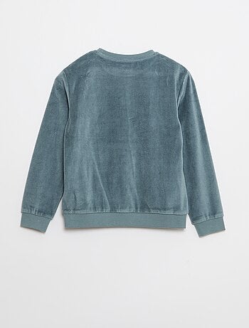 Ensemble pyjama en velours imprimé sweat + pantalon - 2 pièces