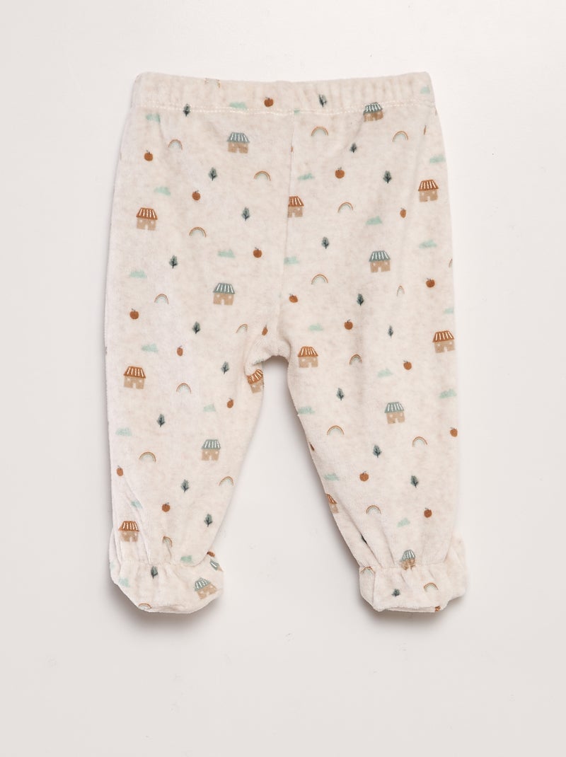 Ensemble pyjama en velours Orange/beige - Kiabi