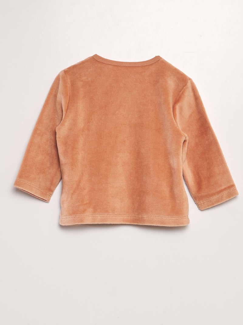 Ensemble pyjama en velours Orange/beige - Kiabi