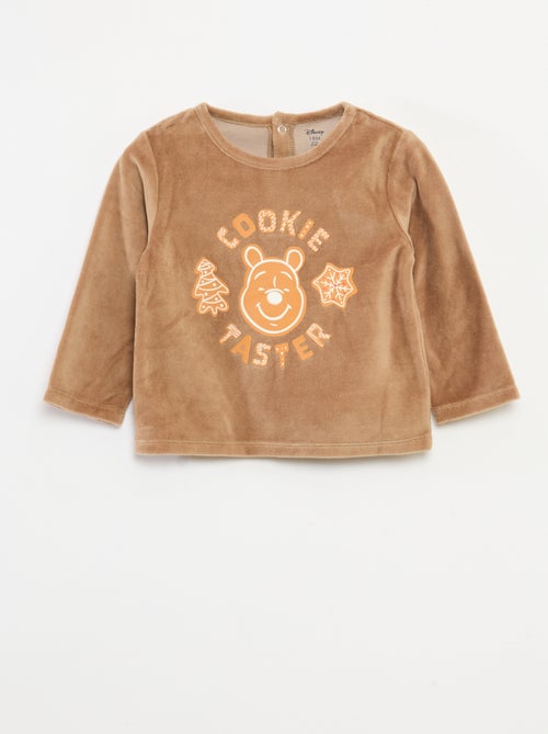 Ensemble pyjama en velours t-shirt + pantalon - 2 poches - Kiabi