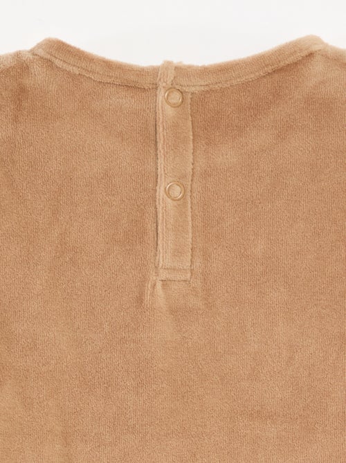 Ensemble pyjama en velours t-shirt + pantalon - 2 poches - Kiabi