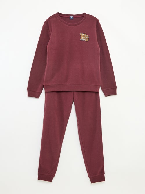 Ensemble pyjama haut + pantalon molleton - Kiabi