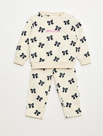 Ensemble pyjama haut + pantalon polaire