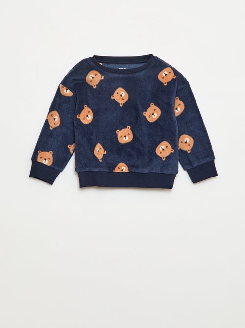 Ensemble pyjama haut + pantalon polaire - Kiabi