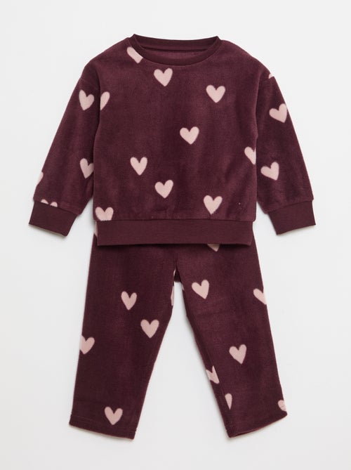 Ensemble pyjama haut + pantalon polaire - Kiabi