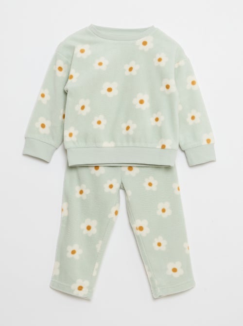 Ensemble pyjama haut + pantalon polaire - Kiabi