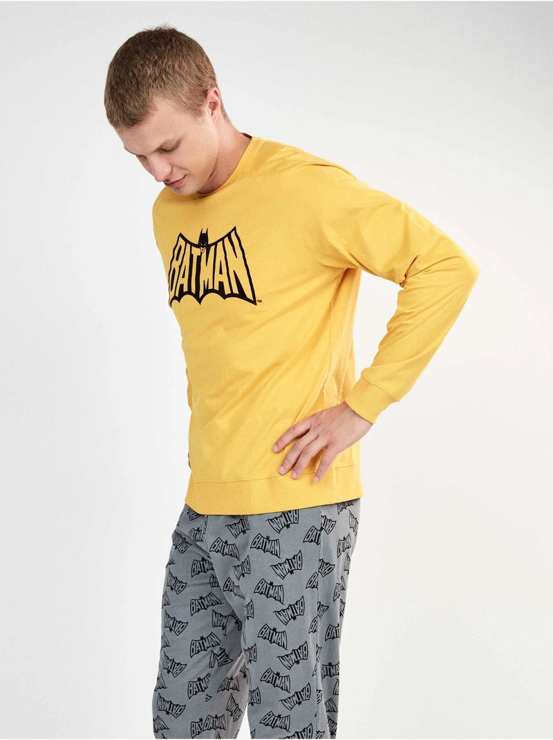 Ensemble pyjama homme batman 100% coton Moutarde - Kiabi