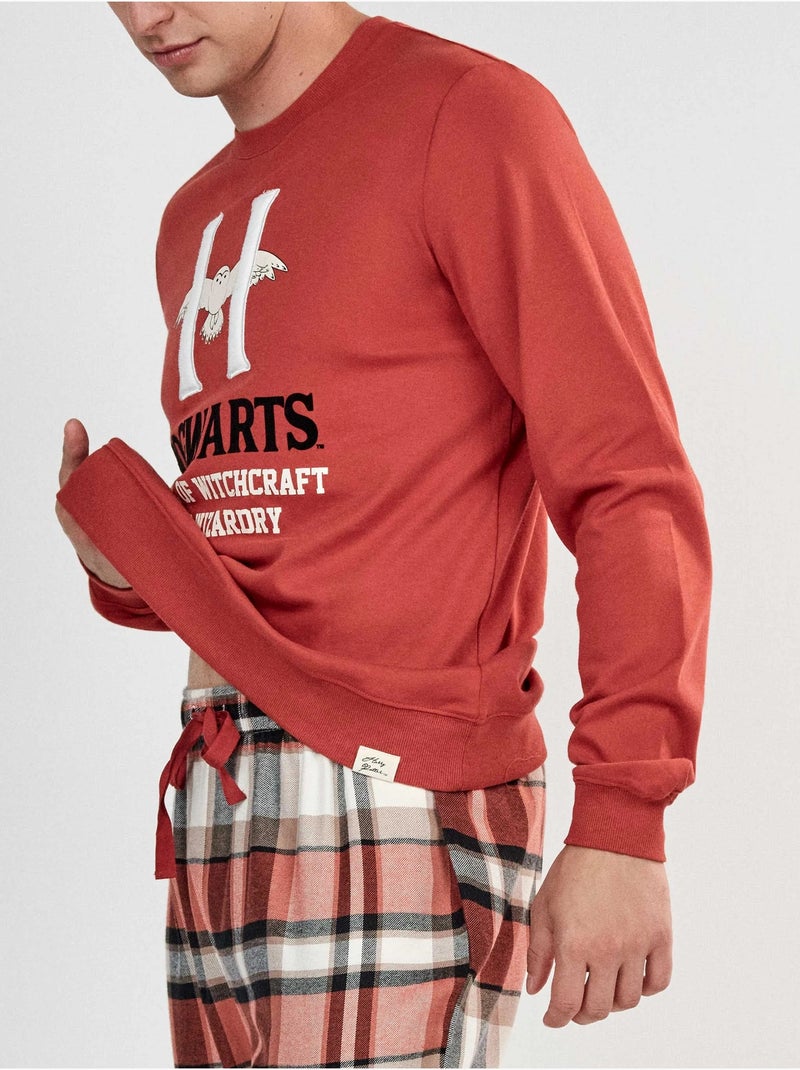 Ensemble pyjama homme harry potter avec pantalon à carreaux Terracotta - Kiabi