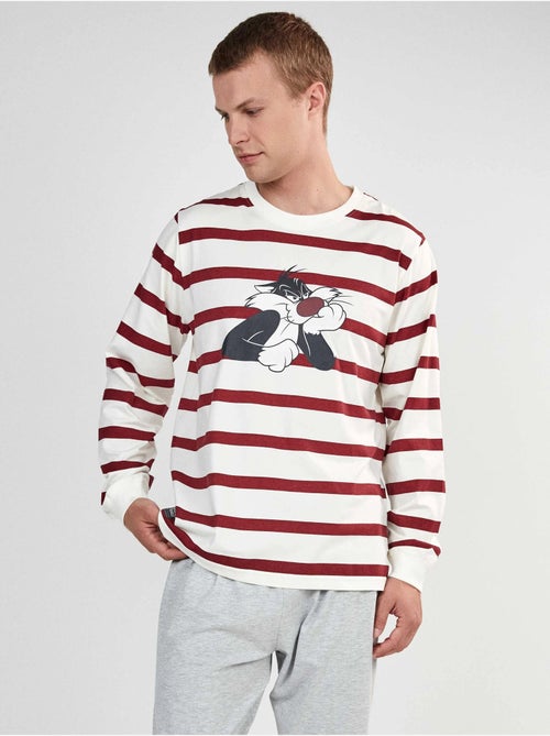 Ensemble pyjama homme looney tunes avec t-shirt à rayures de sylvester - Kiabi Ensemble pyjama homme looney tunes avec t-shirt à rayures de sylvester - Kiabi