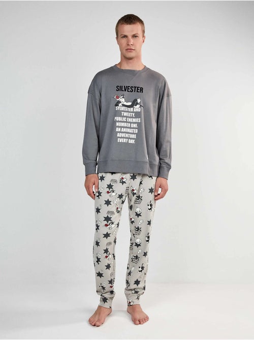 Ensemble pyjama homme looney tunes de sylvester - Kiabi