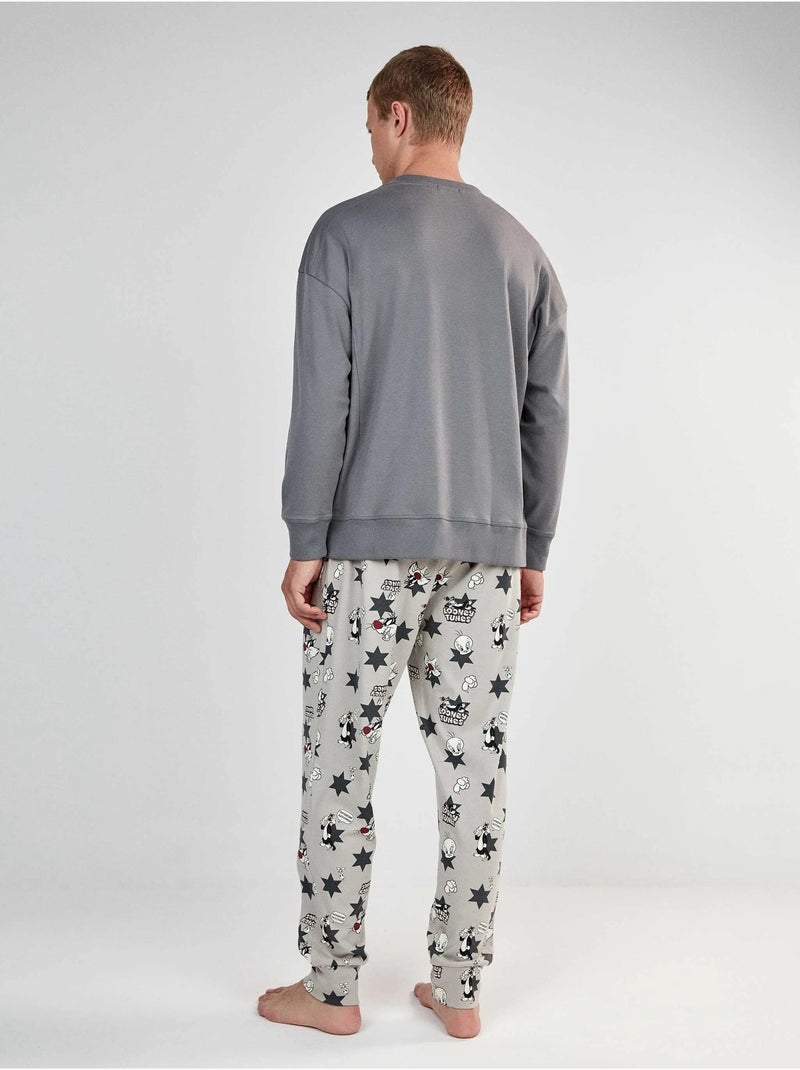 Ensemble pyjama homme looney tunes de sylvester Gris - Kiabi