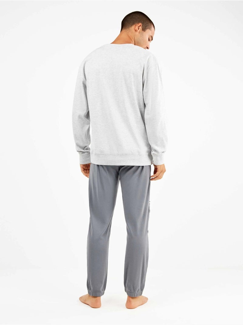 Ensemble pyjama homme sylvester en interlock Gris chiné - Kiabi