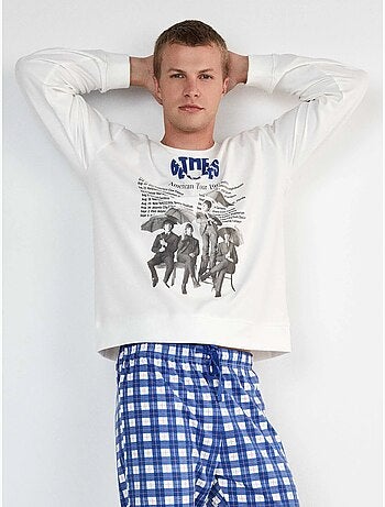 Ensemble pyjama homme the beatles avec pantalon à rayures
