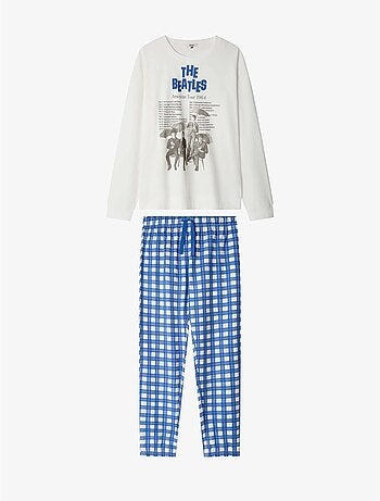 Ensemble pyjama homme the beatles avec pantalon à rayures