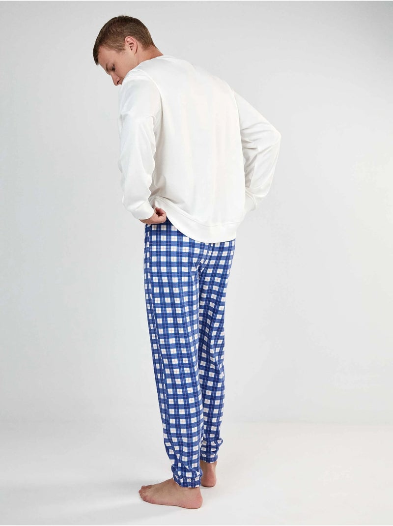 Ensemble pyjama homme the beatles avec pantalon à rayures Ecru - Kiabi