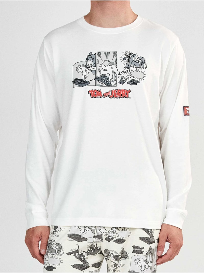 Ensemble pyjama homme tom & jerry imprimé Beige - Kiabi
