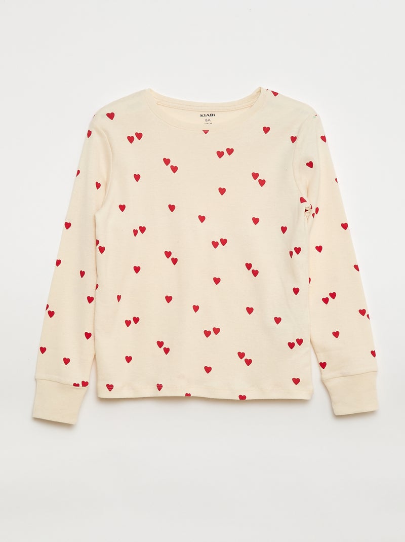 Ensemble pyjama imprimé t-shirt + pantalon - 2 pièces Blanc - Kiabi