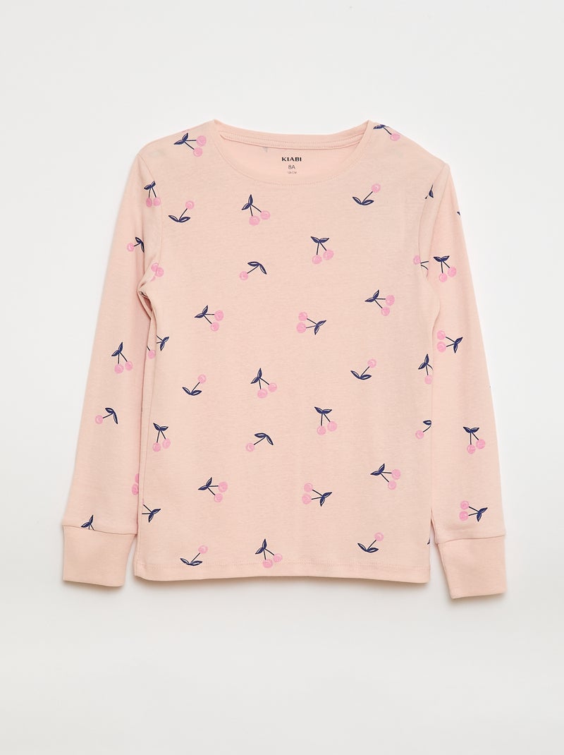 Ensemble pyjama imprimé t-shirt + pantalon - 2 pièces Rose - Kiabi