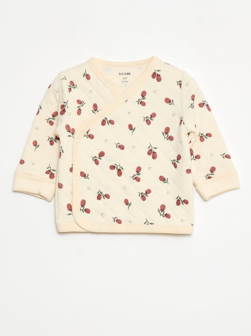 Ensemble pyjama jersey en coton Blanc/rose - Kiabi