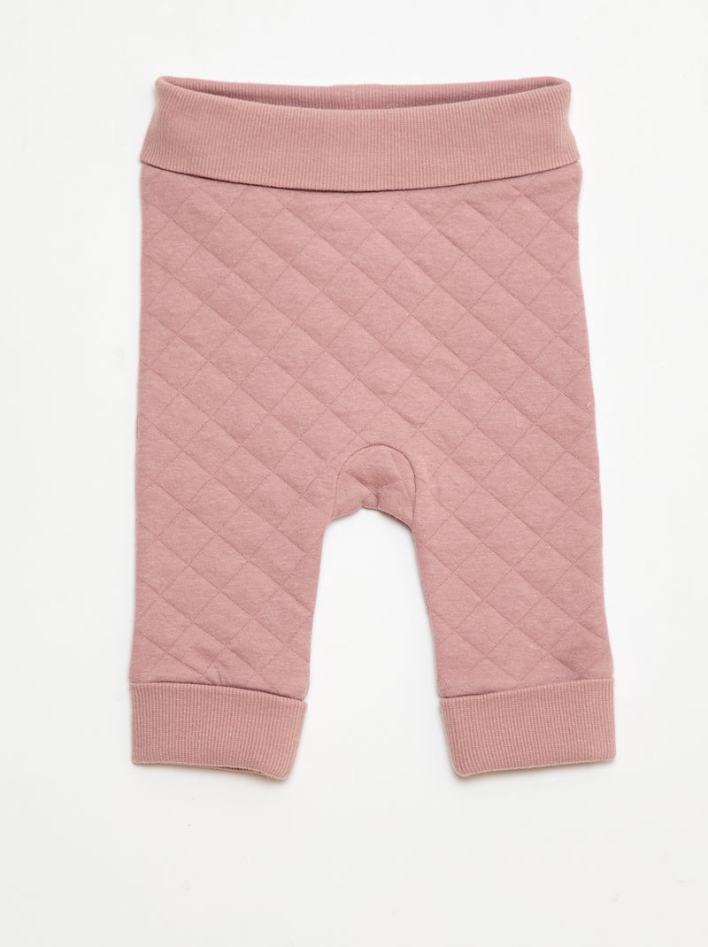 Ensemble pyjama jersey en coton Blanc/rose - Kiabi