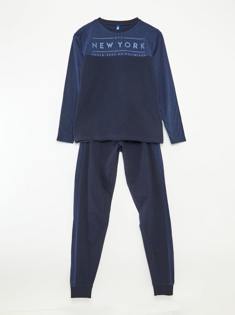 Ensemble pyjama long - 2 pièces Bleu - Kiabi