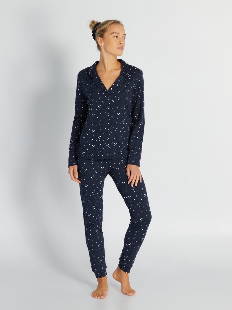 Ensemble pyjama long - 2 pièces Marine - Kiabi