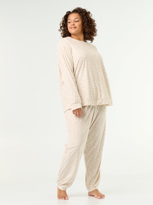 Ensemble pyjama long 2 pièces imprimé en polaire - Kiabi